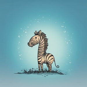 Lustige Zebra's in sanfter Farbenpracht