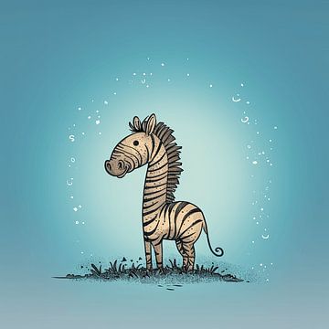 Funny Zebra's in Soft Colour Splendour by Karina Brouwer