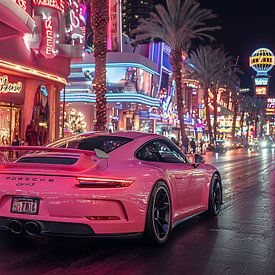 Pink Porsche in Las Vegas van Bianca Bakkenist