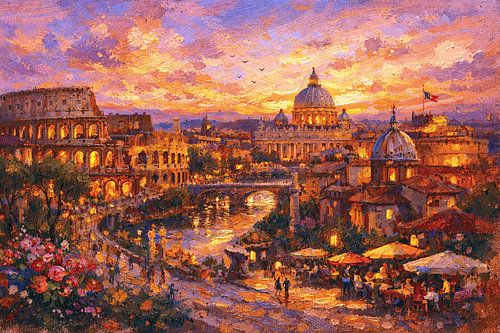 Rome in Italië schilderij.