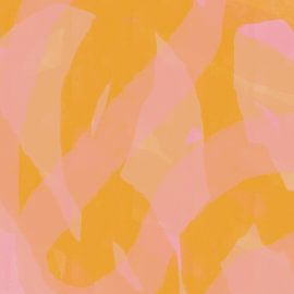 Art abstrait moderne. Coups de pinceau en jaune et rose sur Dina Dankers