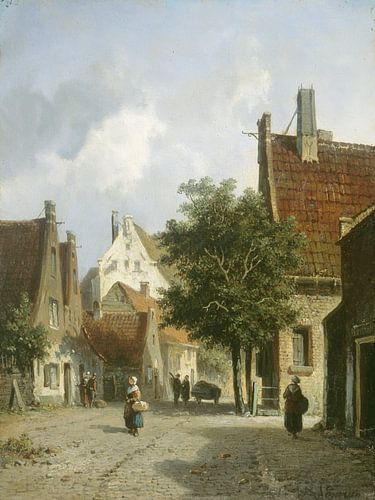 Eine Straßenszene in Amsterdam - Adrianus Eversen