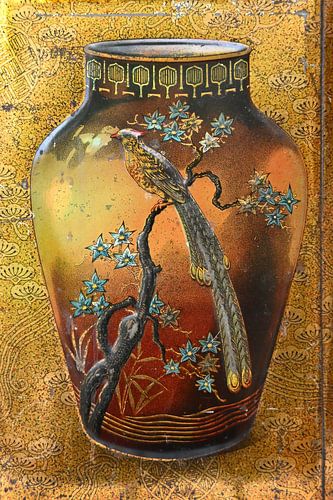 Chinees tafereel op authentiek theeblik