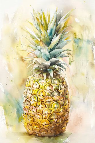 Kleurrijke ananas: aquarelinspiratie