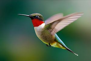 Kolibri Purpurkehlnymphe (Lampornis calolaemus), männlich