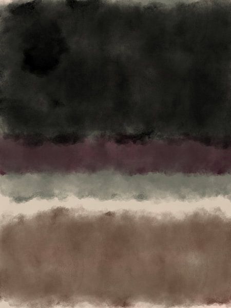 Grande peinture abstraite dans le style Rothko avec des couleurs terreuses par Dina Dankers