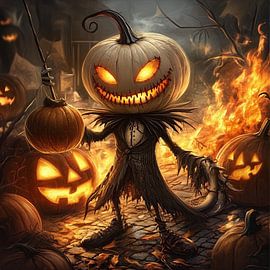 Grinning Gourdfiend halloween pumpkin