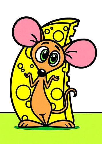 Mouse with large block of cheese