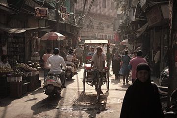 rickshaw à Delhi sur Karel Ham