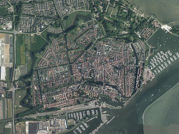 Luchtfoto van Enkhuizen van Maps Are Art