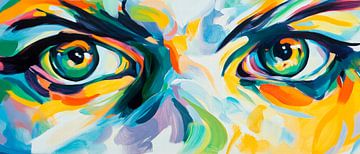 Colourful eyes in portrait - Expressive by Poster Art Shop