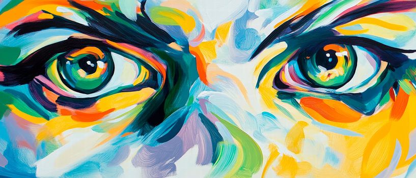 Bunte Augen im Portrait – Ausdrucksstark von Poster Art Shop