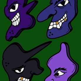 Köpfe Dunkelgrün von De Kunstwinkel