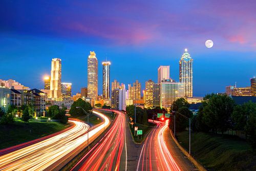 Atlanta Skyline vanaf Jackson Street Bridge, Atlanta, Verenigde Staten