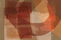 Abstracte kunst in terracotta, beige, bruin.