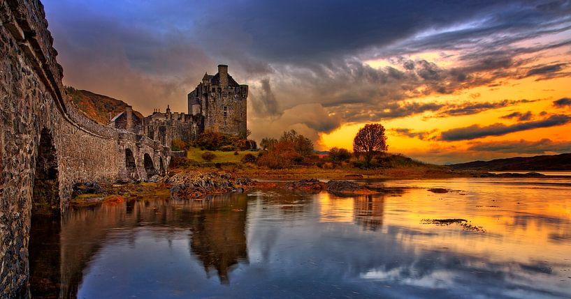 Eilean Don Castle in Dornie Scotland by Peter Bolman