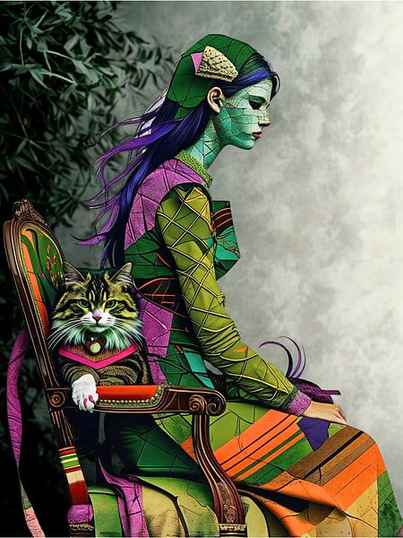 Die Wächterin auf dem Sessel von Sandu Brus ARCANE ART STUDIO