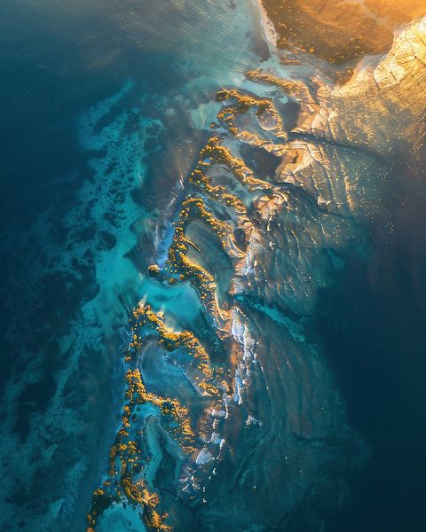 Goldene Stunde über Inseln von fernlichtsicht