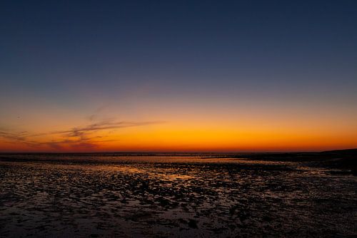 Wadden Sea, sunrise at Paesens Moddergat