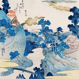 Een avondvullende blik op Fuji door Utagawa Kuniyoshi, traditionele Japanse ukiyo-e van Dina Dankers