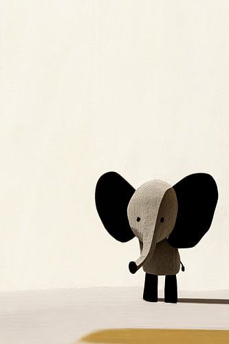 Minimalistisch schilderij met olifant