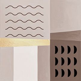 Modern abstrakt: Linien natürlich mit Gold