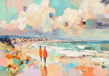 Beach couple in the evening light by Niklas Maximilian