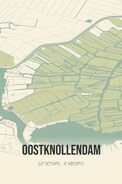 Vintage landkaart van Oostknollendam (Noord-Holland) van Rezona