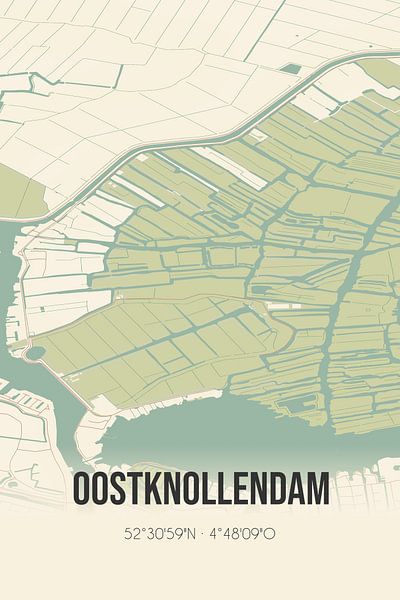 Alte Karte von Oostknollendam (Nordholland) von Ortsdrucke