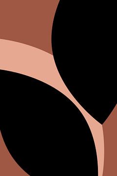 Moderne abstracte boho vormen in roze, terra, zwart nr. 8 van Dina Dankers