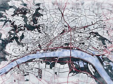 Map of Krems an der Donau with the style 'White Winter' by Maporia