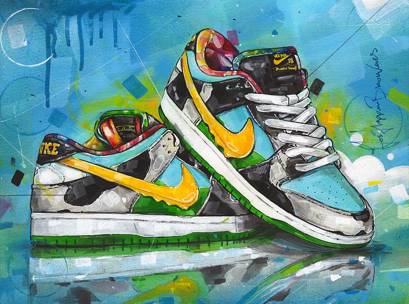 Nike sb dunk low Ben & Jerry's Chunky Dunky painting by Jos Hoppenbrouwers