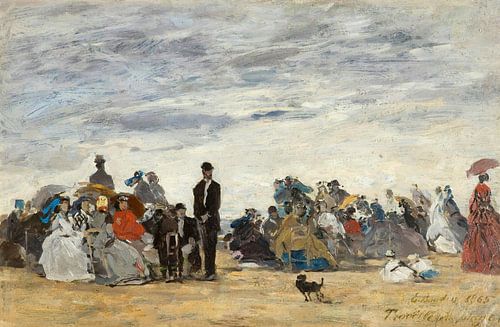Het strand van Trouville, Eugène Boudin