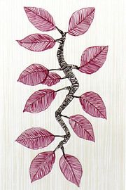 black branch with pink leaves