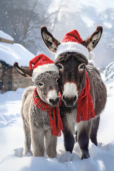 Christmas at the donkeys'... by Ans Bastiaanssen