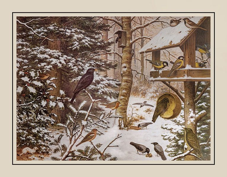 Schoolplate M.A. Koekkoek - "Birds in winter" by Anita Meis