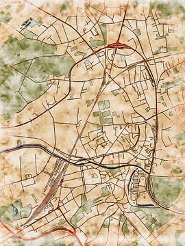 Kaart van Aarschot in de stijl 'Serene Summer' van Maporia