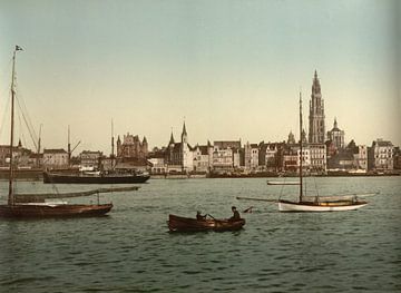 Gezicht op Antwerpen, België (1890-1900)