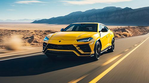 Gelber leistungsstarker Lamborghini Urus