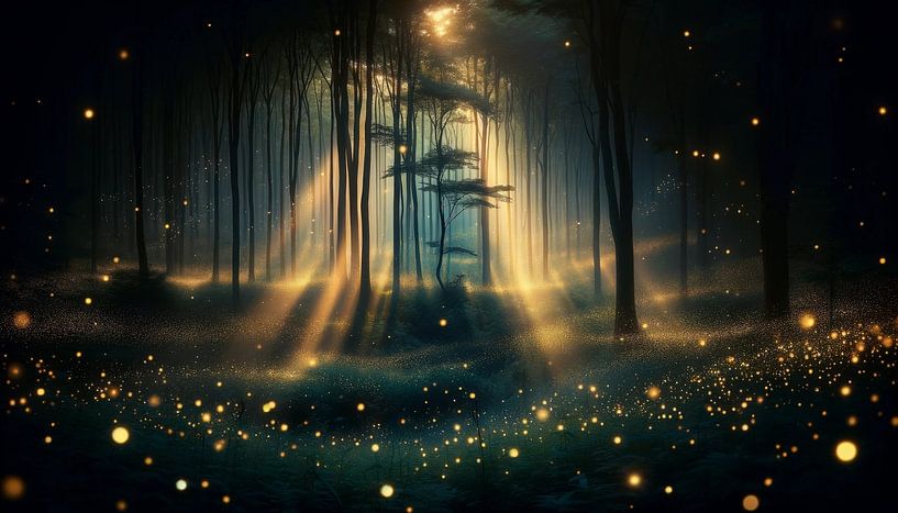 Enchanted glade in nocturnal splendour by artefacti