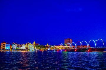 Willemstad in curacao By night by Barbara Riedel