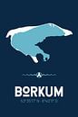 Borkum | Design-Landkarte | Insel Silhouette von ViaMapia Miniaturansicht