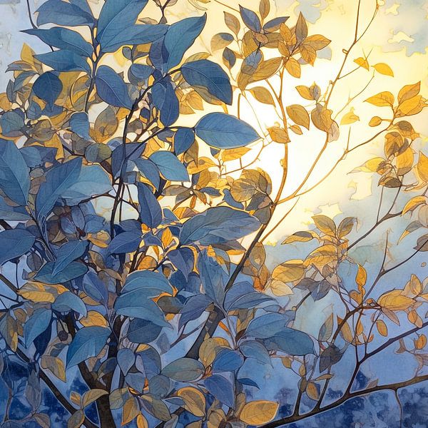 Golden Leaf Splendour by Color Square
