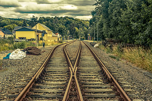 Erzgebirge Einsiedel Bahnhof und Stadt