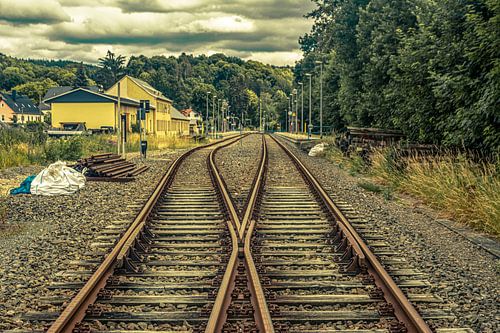 Erzgebirge Einsiedel Treinstation en stad