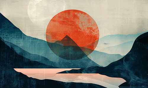 Abstracte Bergen bij Dageraad