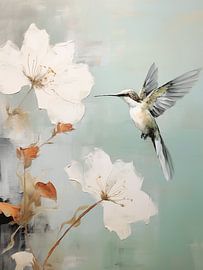 Hummingbird and Blossom by Caroline Drijber Guérain