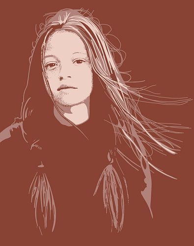 Roodharig Meisje | Portret | Illustratie | Contrast