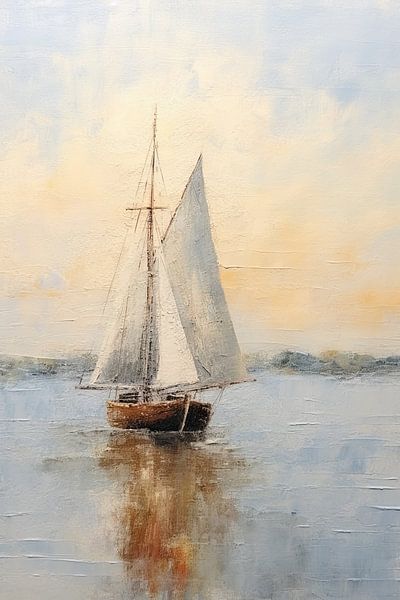 Bateau à voile en eau calme par Imagine