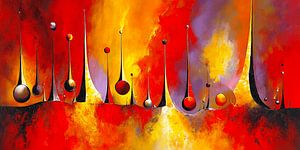 Tanz des Feuers | Abstrakte energetische Wanddekoration